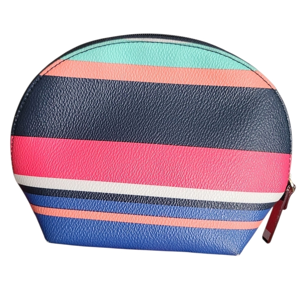 KATE SPADE Striped Small Dome Cosmetic Bag Case Multi Color - Picture 4 of 13